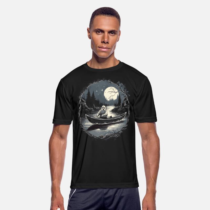 Vintage Ghost River Boat Gothic Halloween