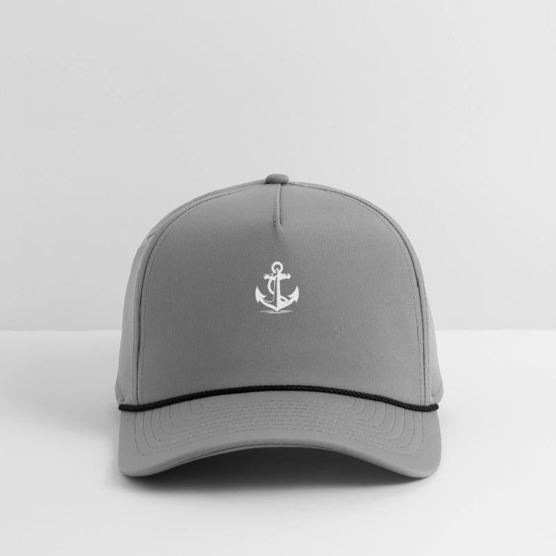 Vintage Old Anchor With Thick Rope