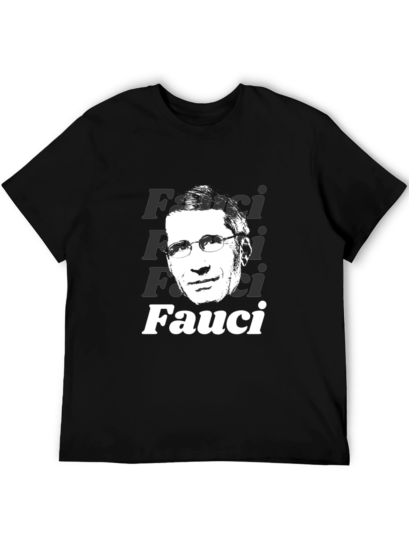 Fauci Portrait Graphic T-Shirt - Black