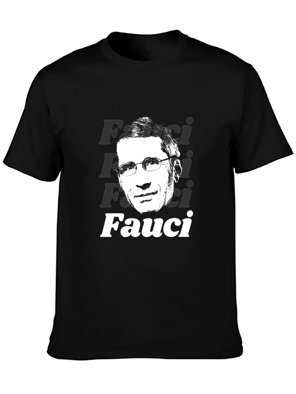 Fauci Portrait Graphic T-Shirt - Black