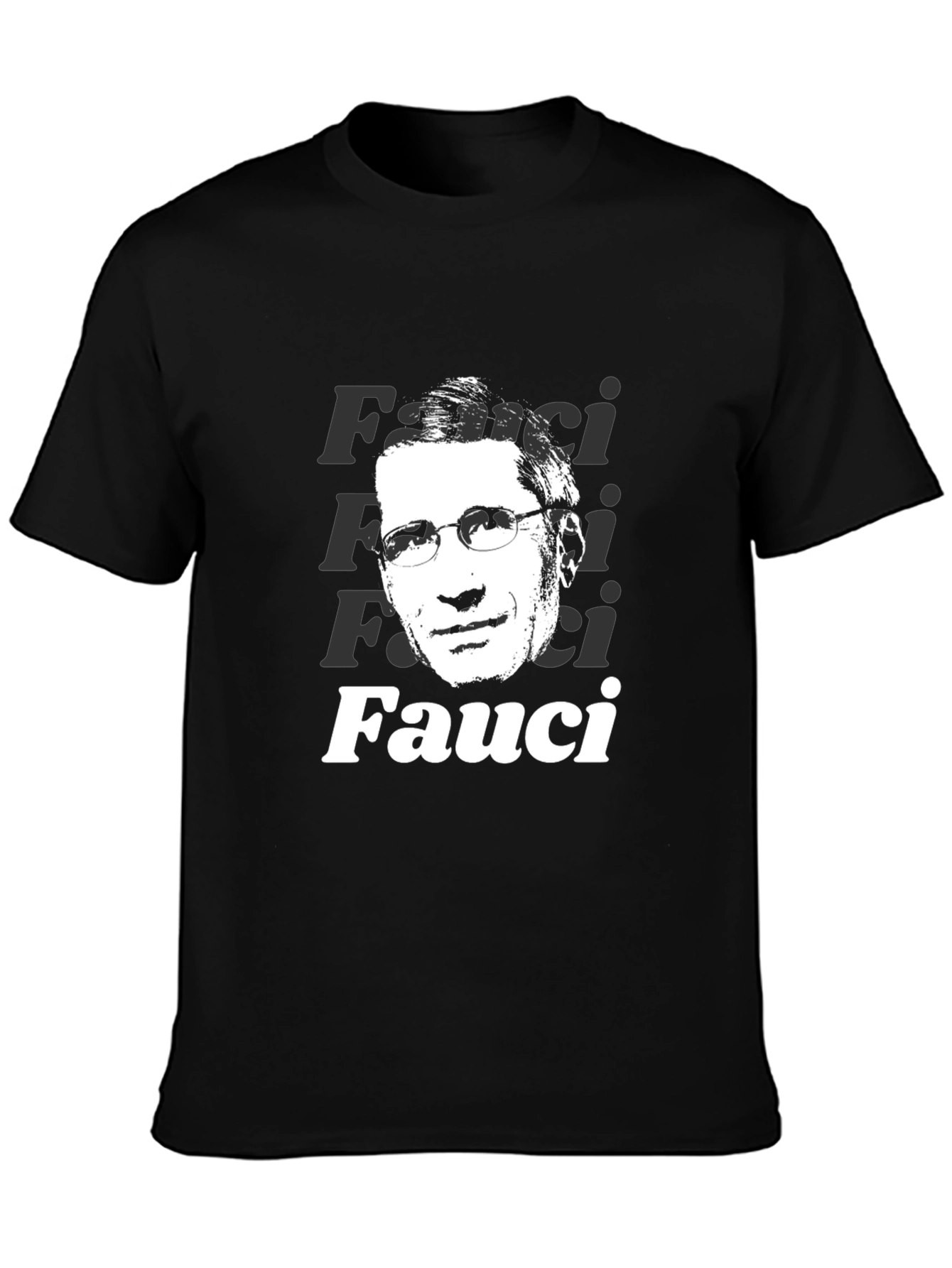 Fauci Portrait Graphic T-Shirt - Black