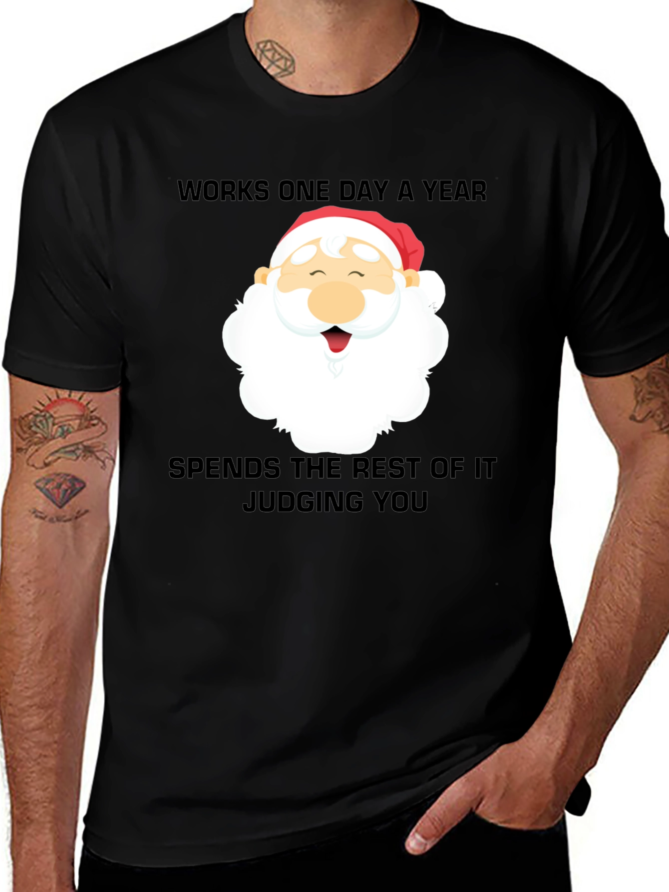 Santa Judging You Graphic T-Shirt