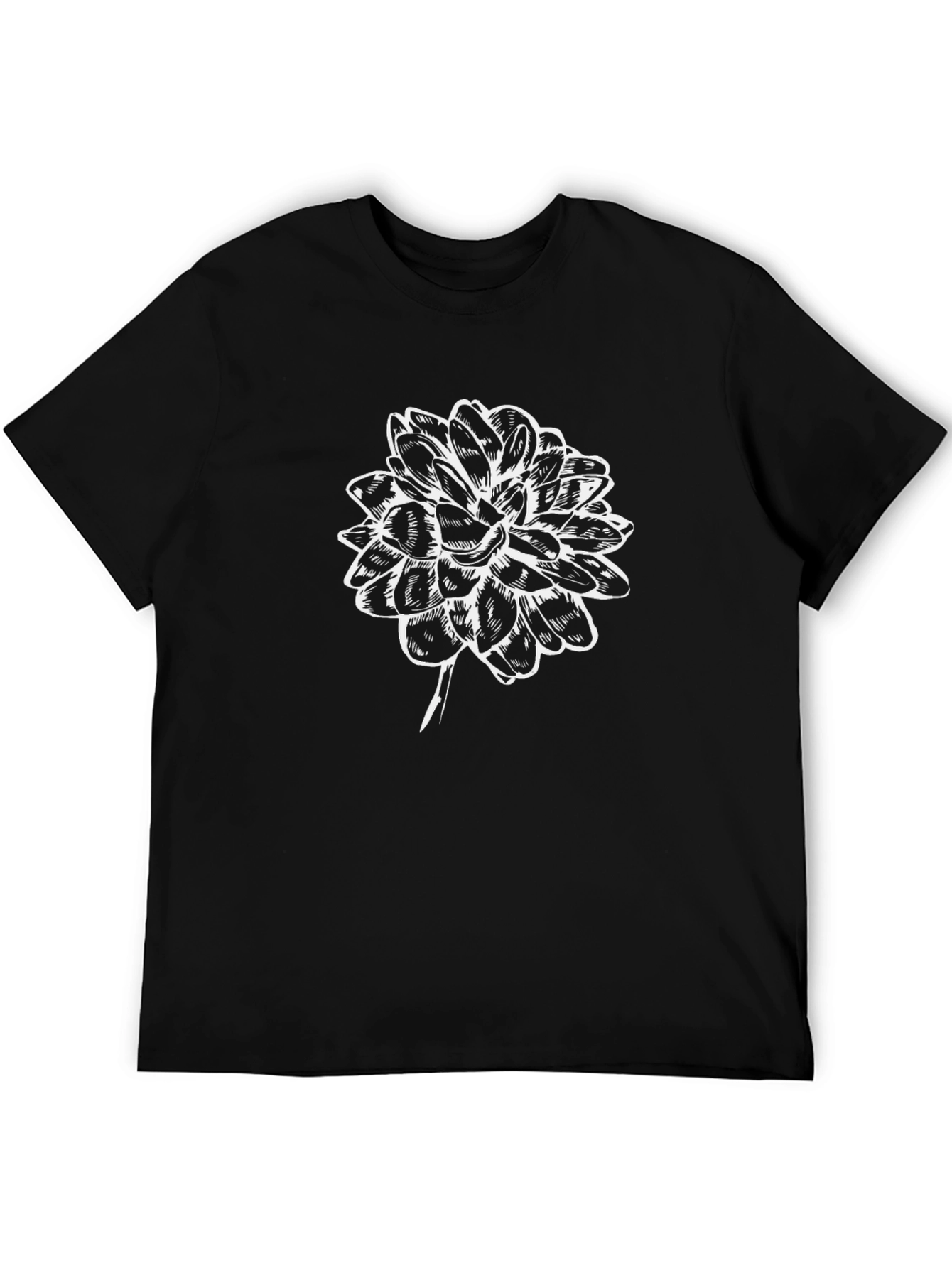 Black Flower Graphic T-Shirt