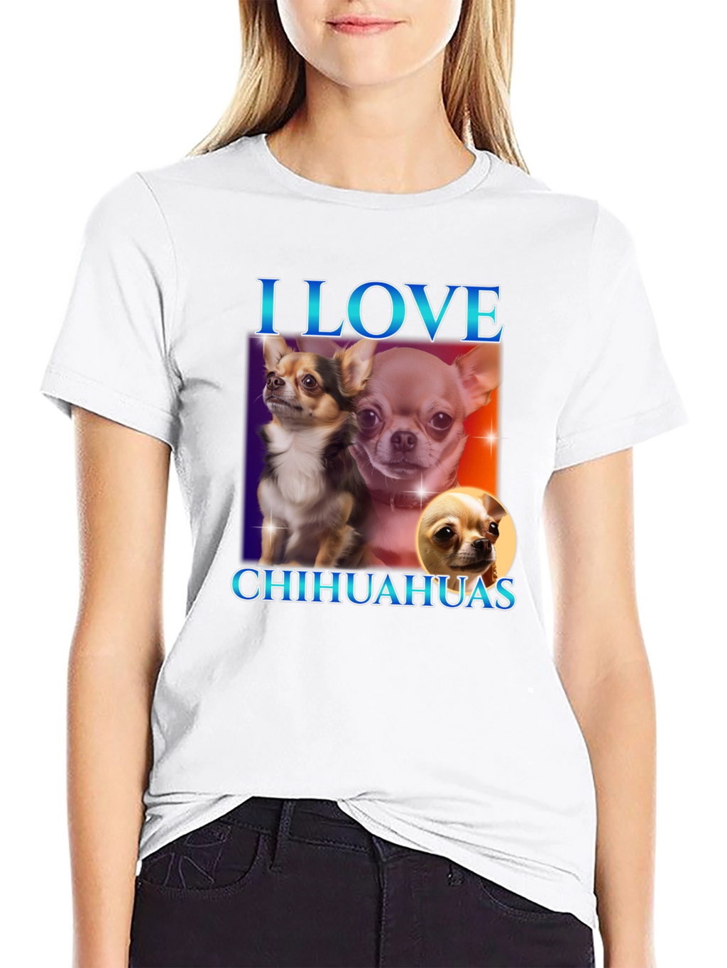 I Love Chihuahuas Black T-Shirt