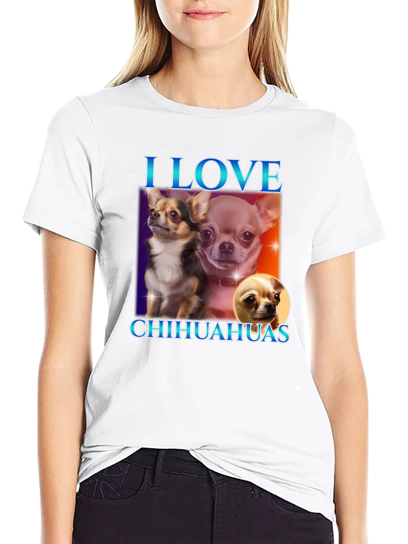 I Love Chihuahuas Black T-Shirt