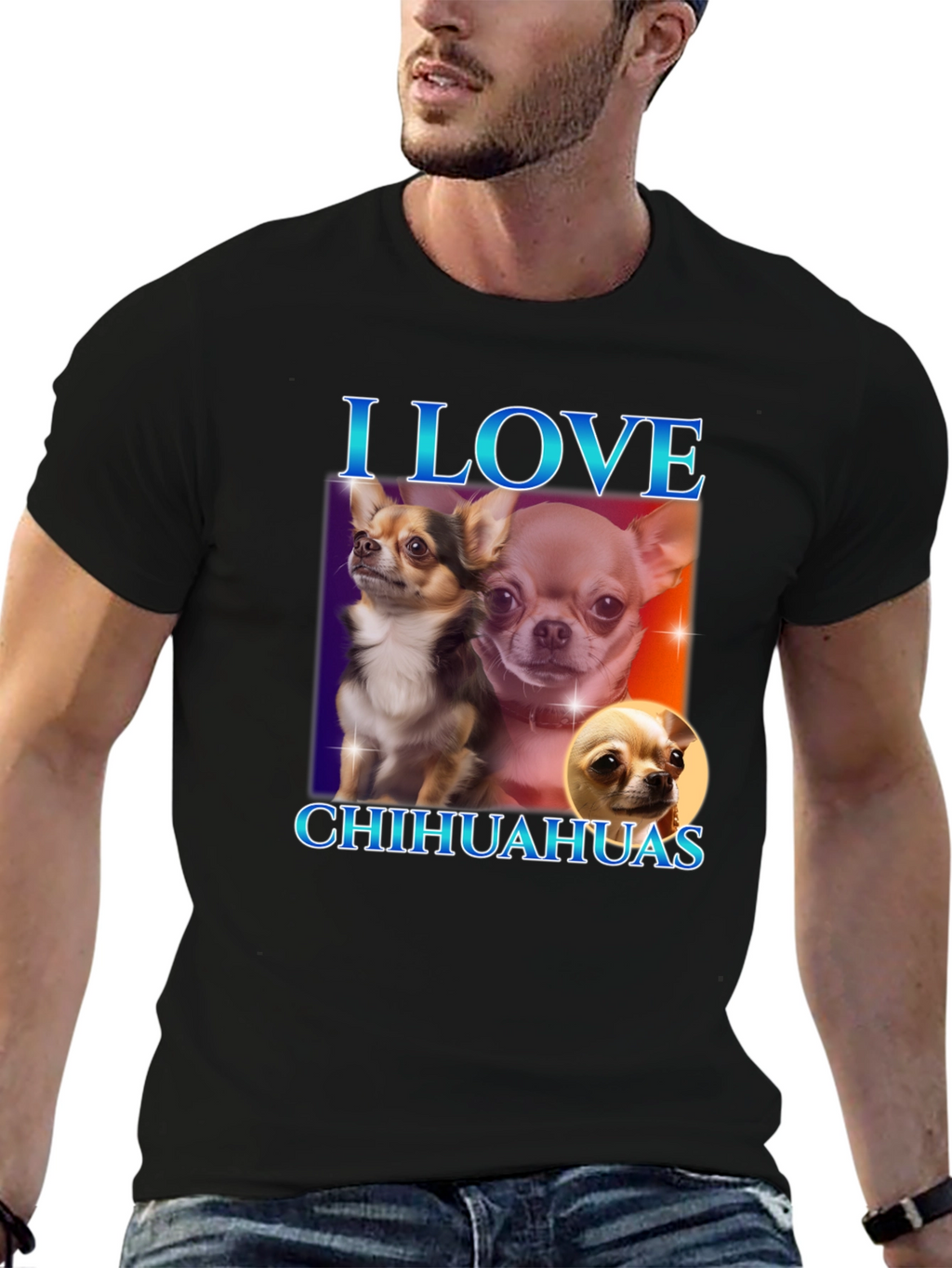 I Love Chihuahuas Black T-Shirt