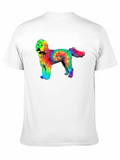 Tie Dye Dog Graphic Tee - Rainbow Doodle Shirt