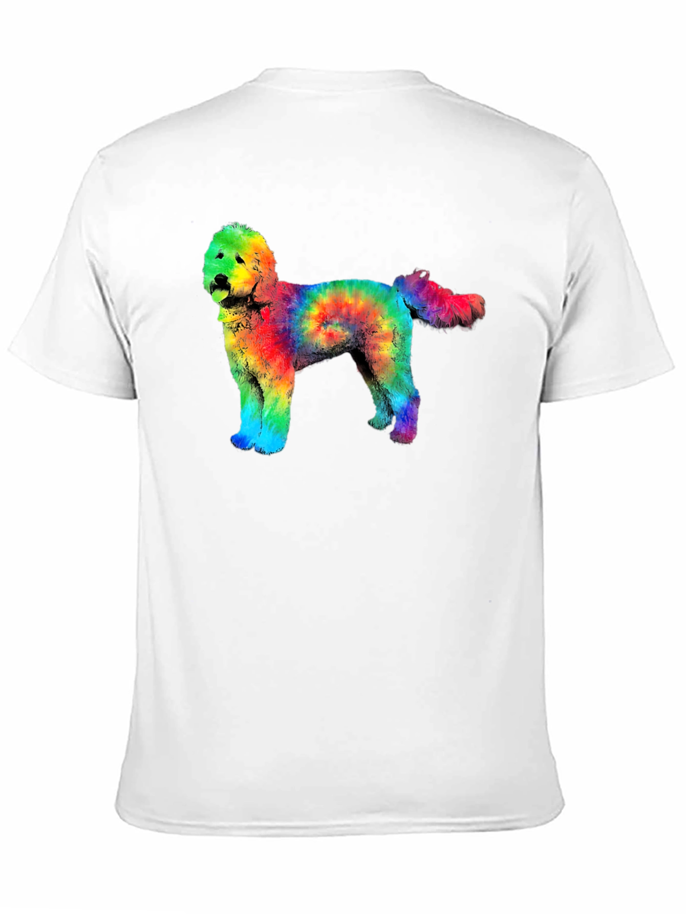Tie Dye Dog Graphic Tee - Rainbow Doodle Shirt