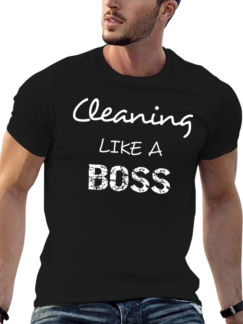 Cleaning Like a Boss Black T-Shirt
