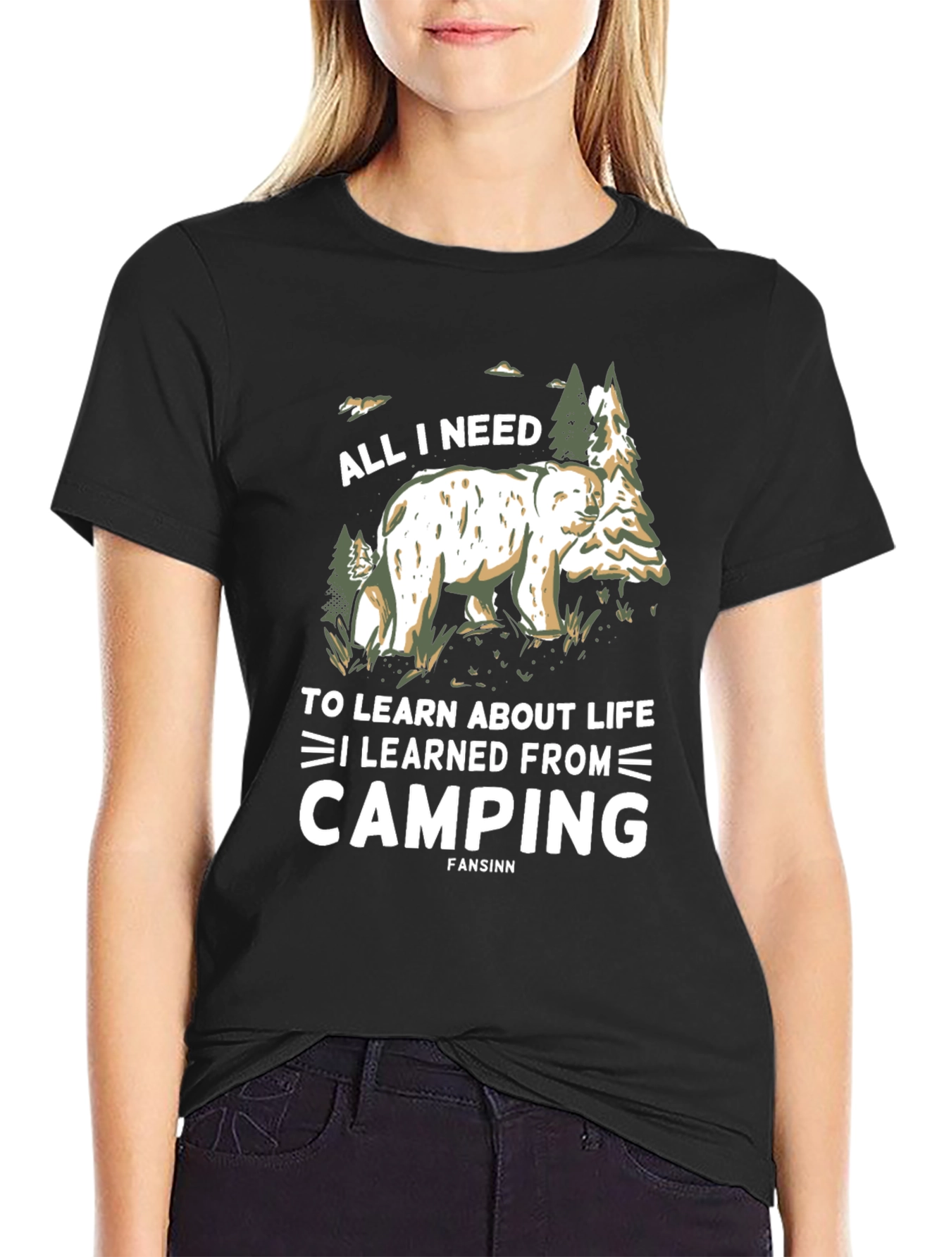Camping Bear T-Shirt - All I Need to Learn About Life