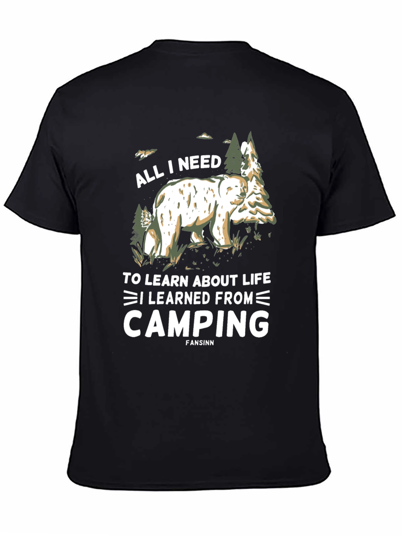 Camping Bear T-Shirt - All I Need to Learn About Life