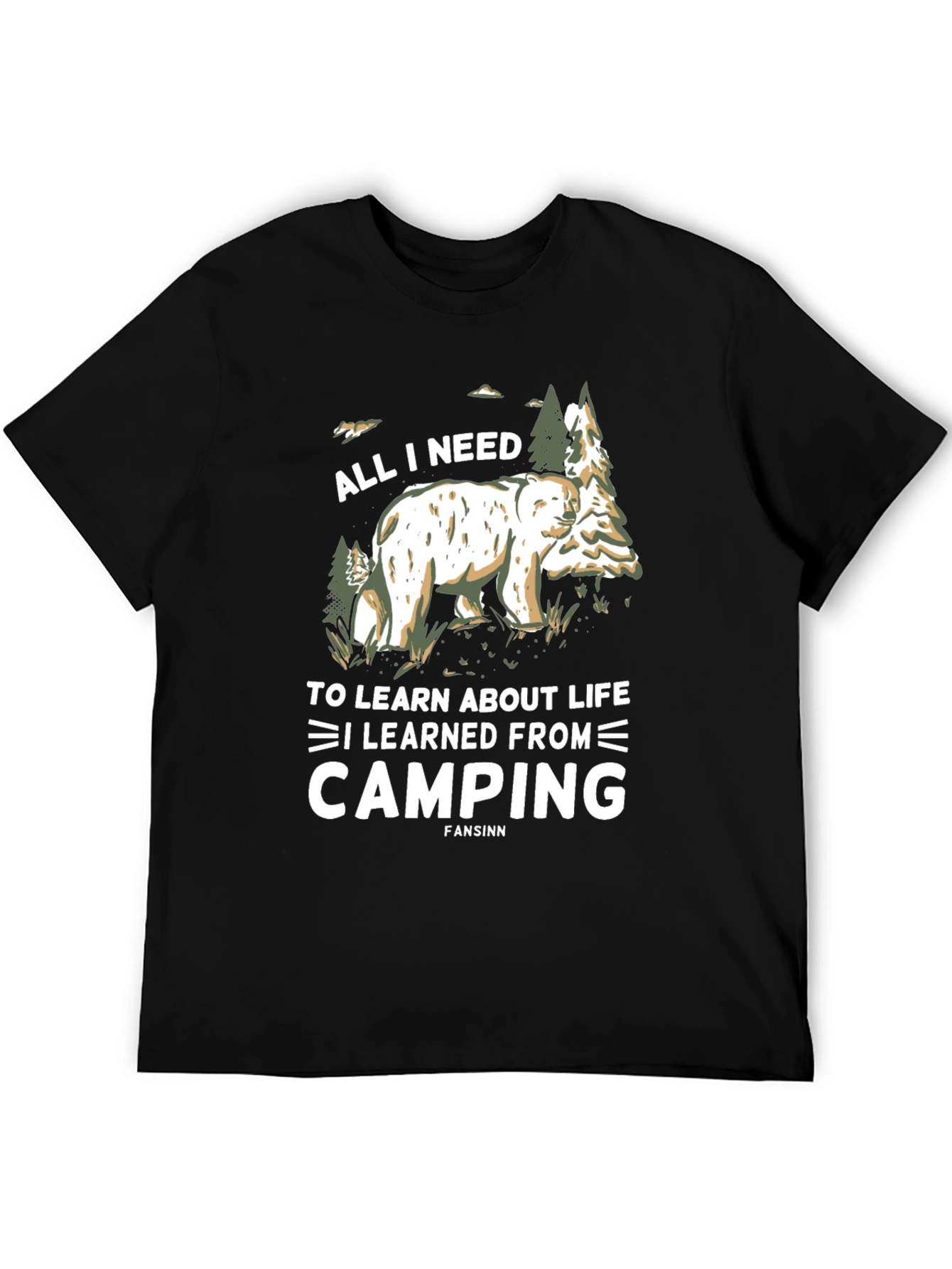 Camping Bear T-Shirt - All I Need to Learn About Life