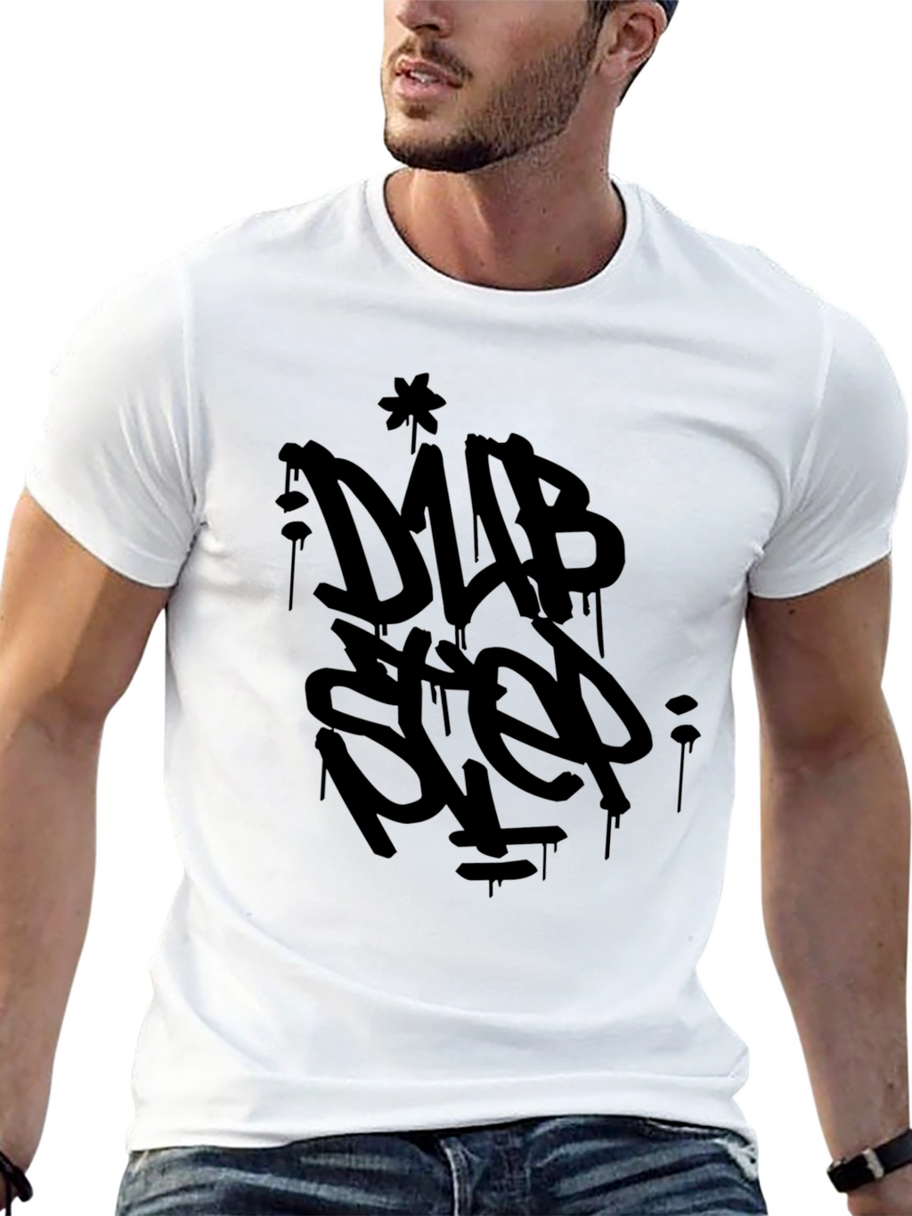 Black Dubstep Graphic Tee - Modern Urban Style