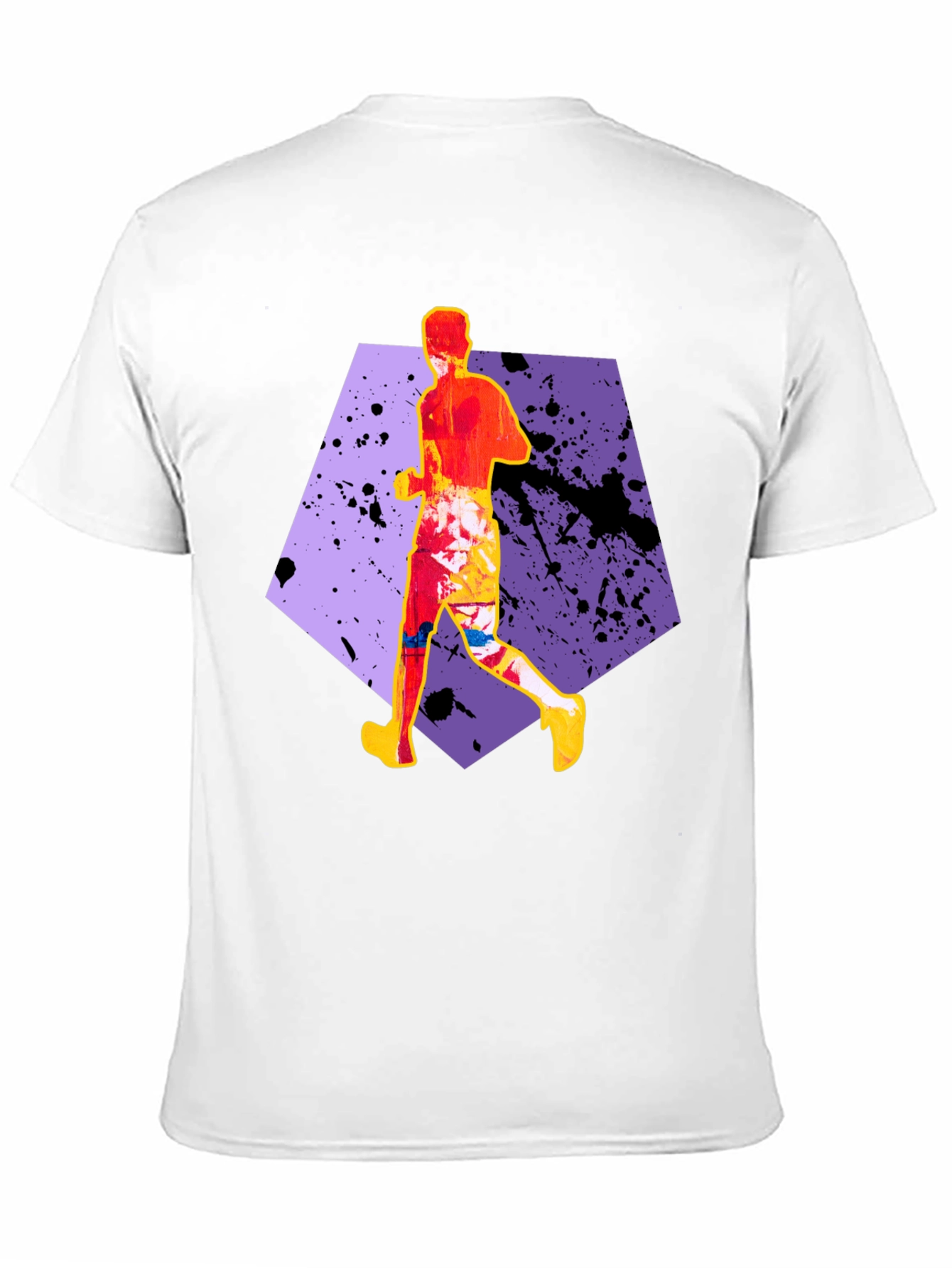 Abstract Runner Graphic Tee - Stylish Black T-Shirt