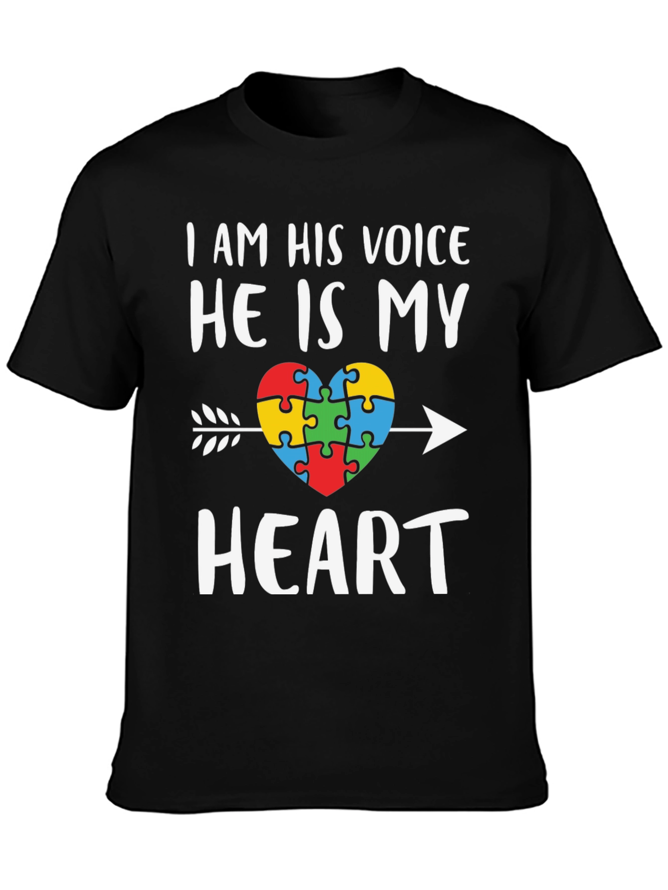 Autism Awareness T-Shirt - I Am His Voice He Is My Heart