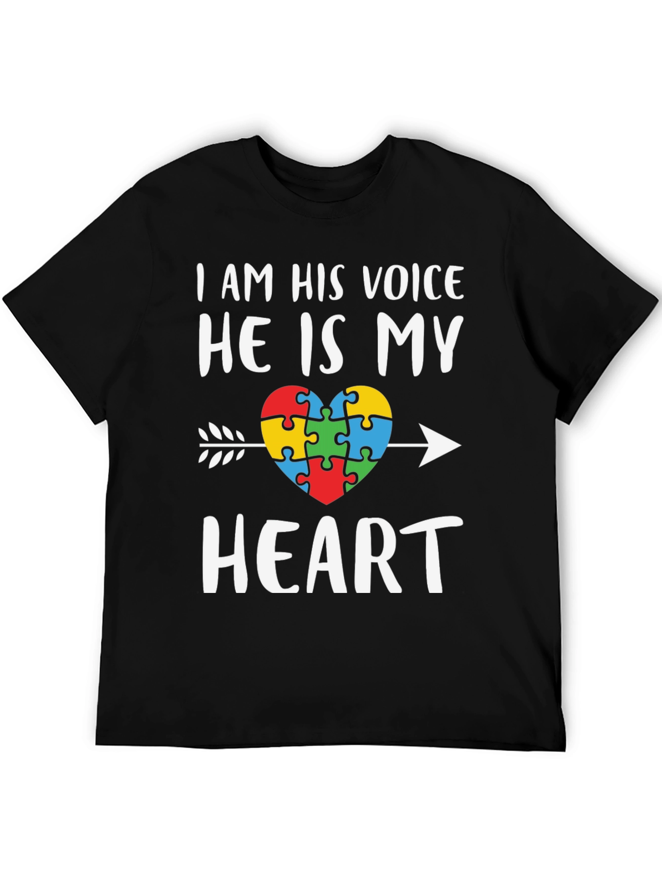 Autism Awareness T-Shirt - I Am His Voice He Is My Heart