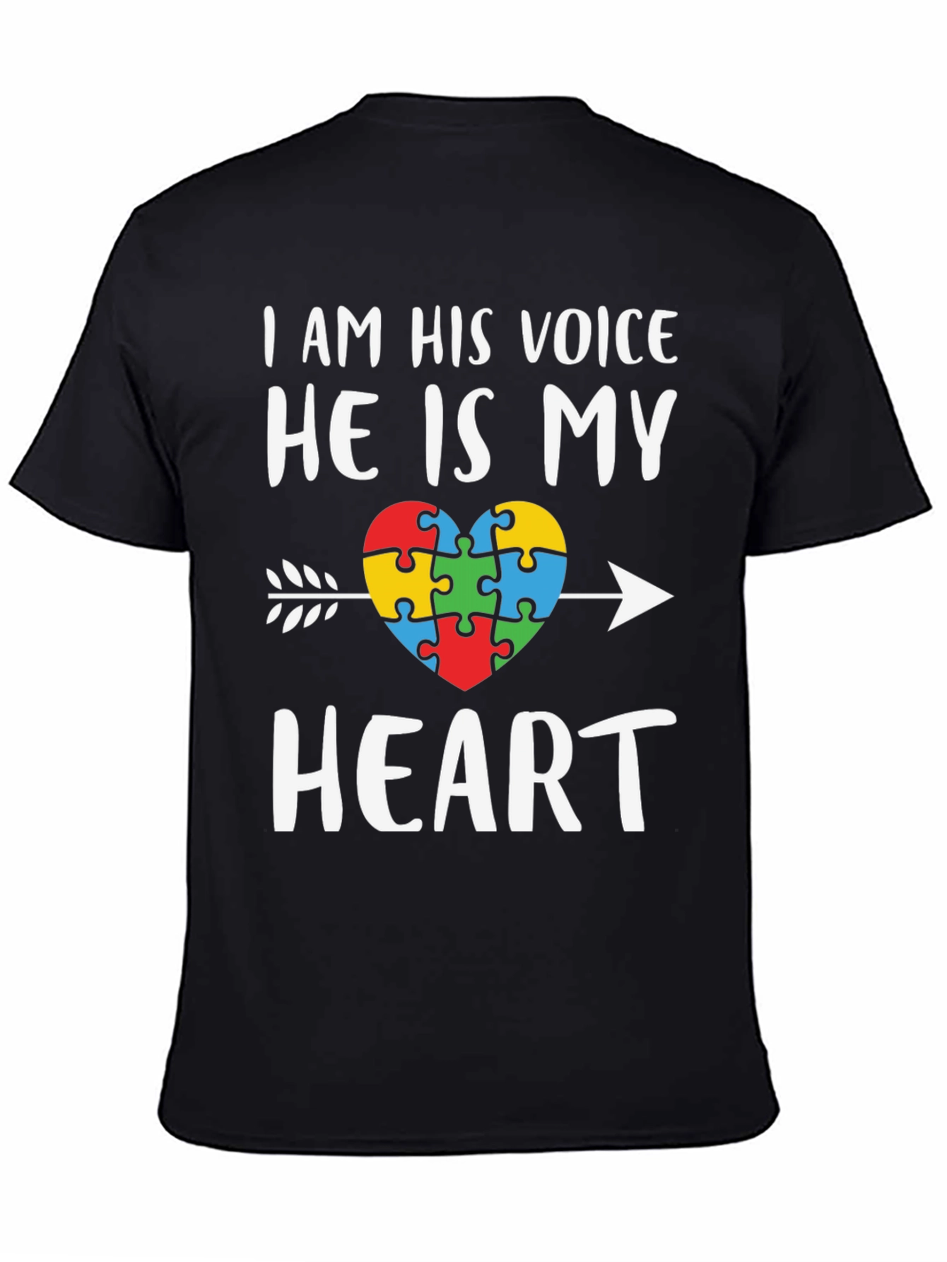 Autism Awareness T-Shirt - I Am His Voice He Is My Heart