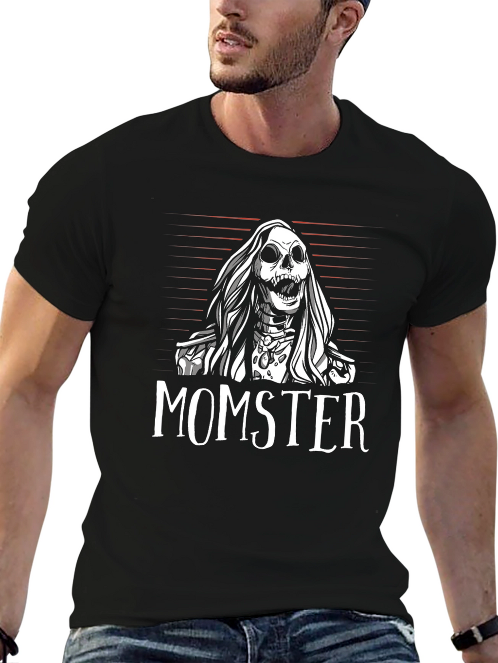 Momster Skeleton Graphic Black T-Shirt