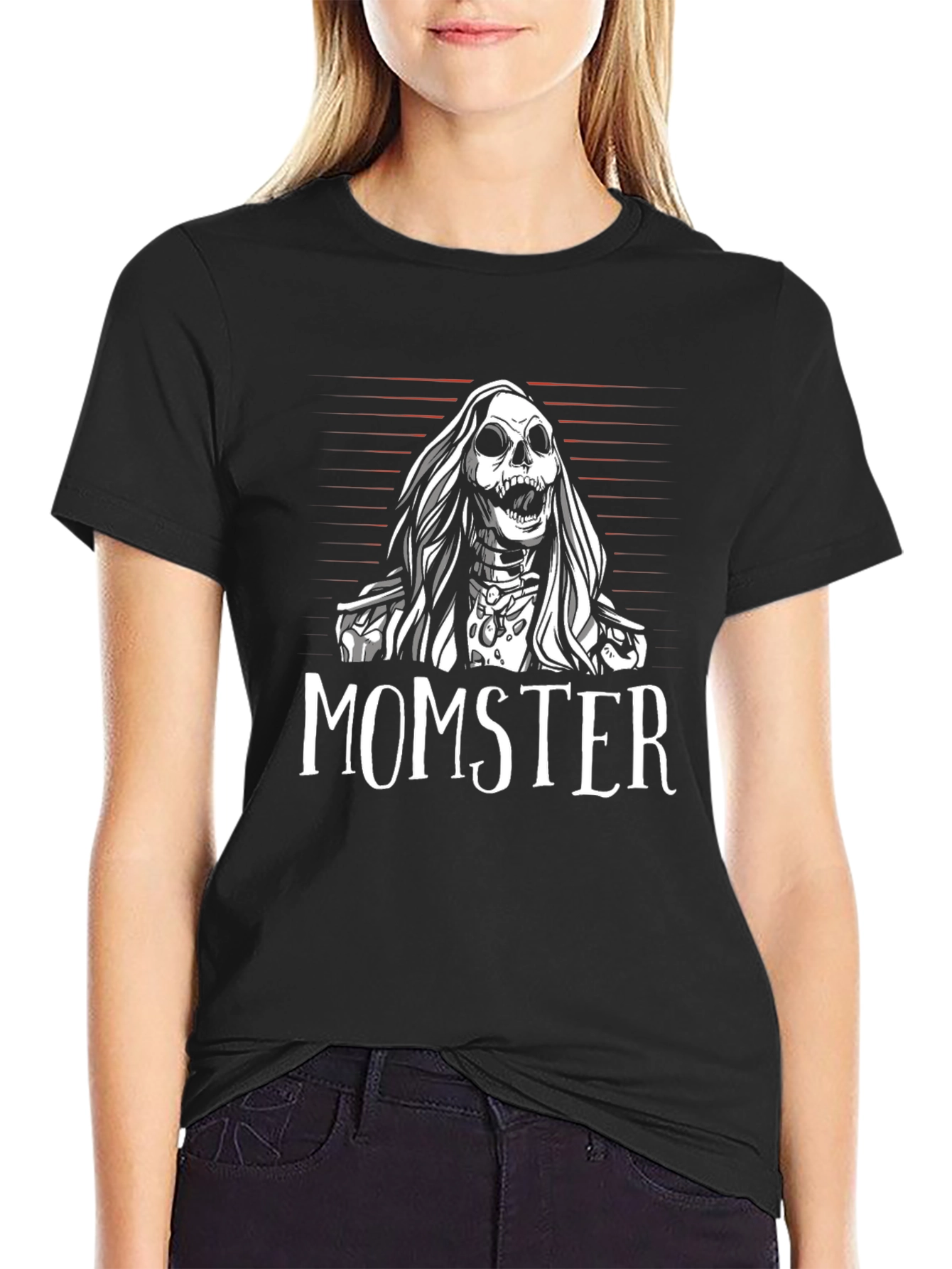 Momster Skeleton Graphic Black T-Shirt