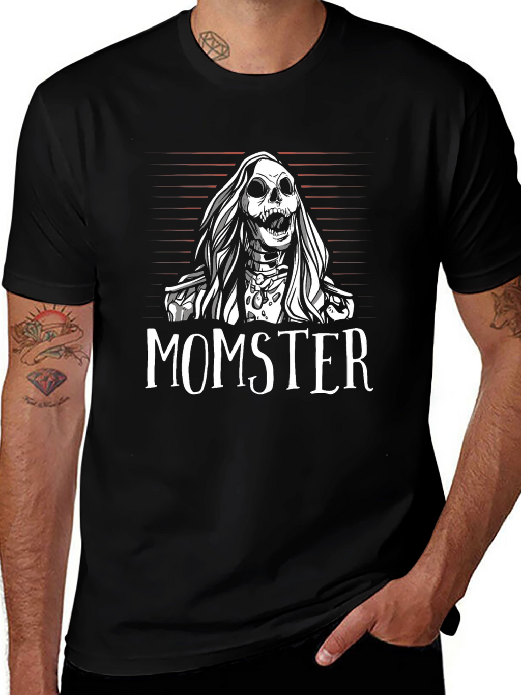 Momster Skeleton Graphic Black T-Shirt