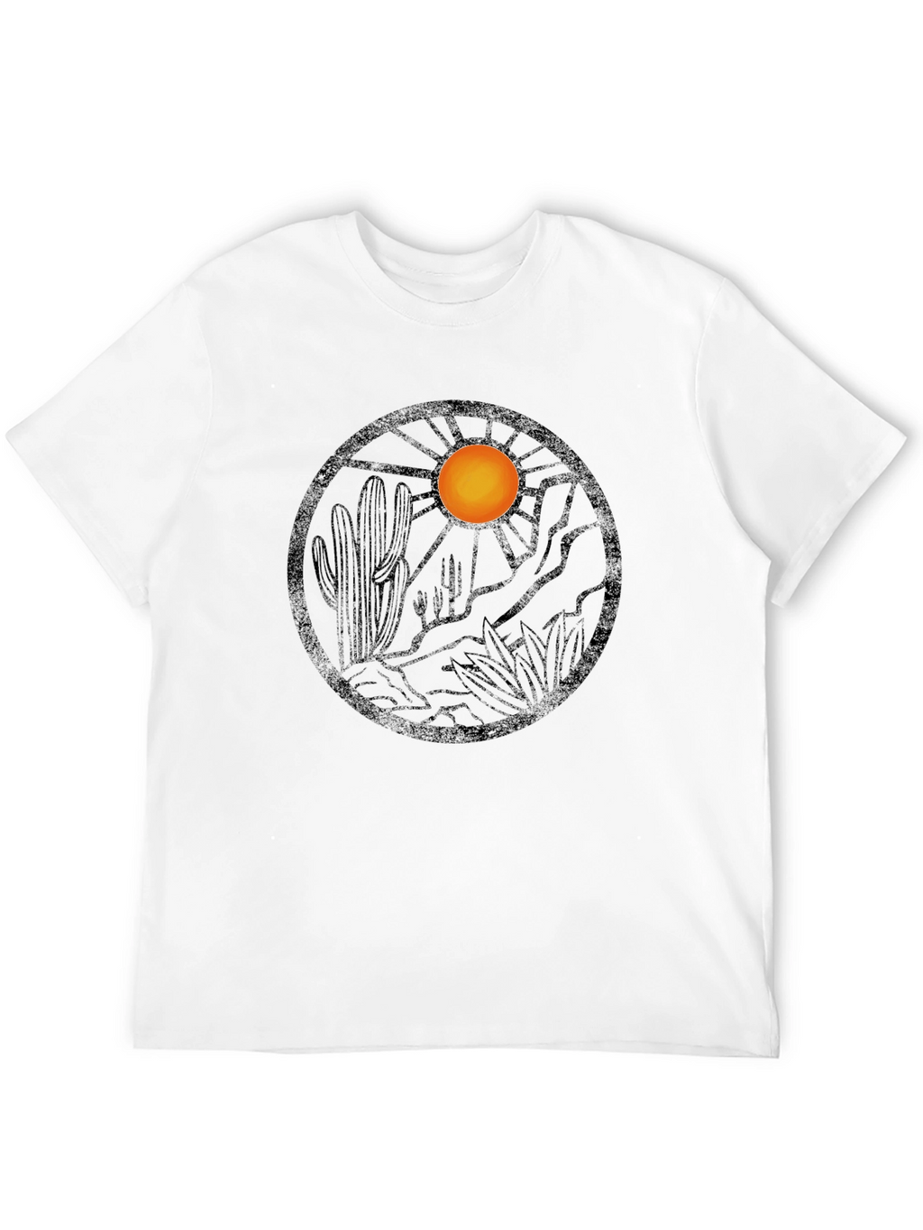 Desert Landscape Graphic Tee - Black Cotton Blend