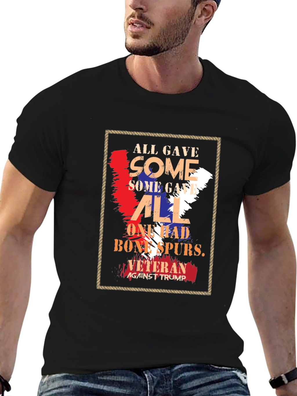 Veteran Against Trump Graphic T-Shirt