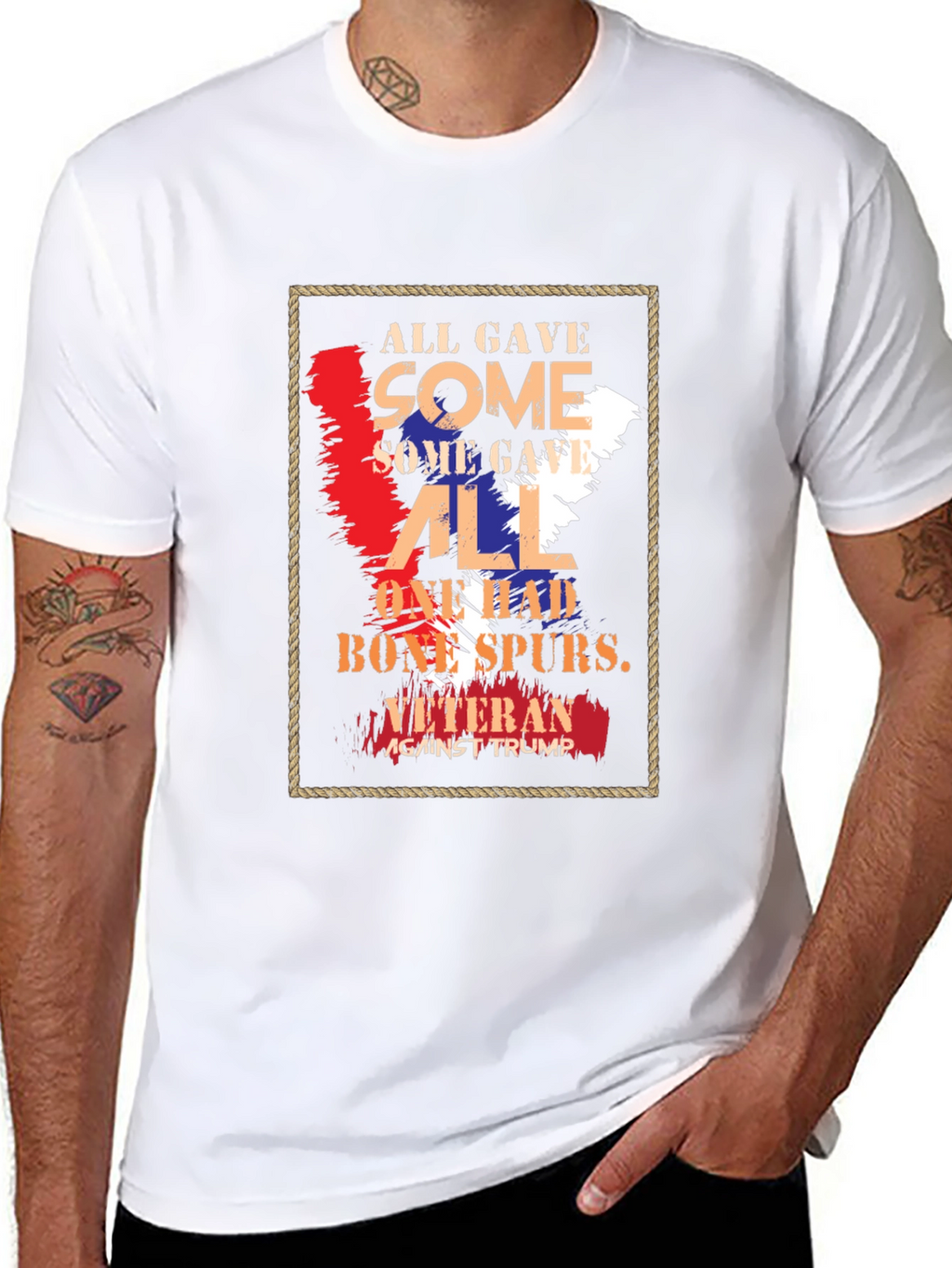 Veteran Against Trump Graphic T-Shirt