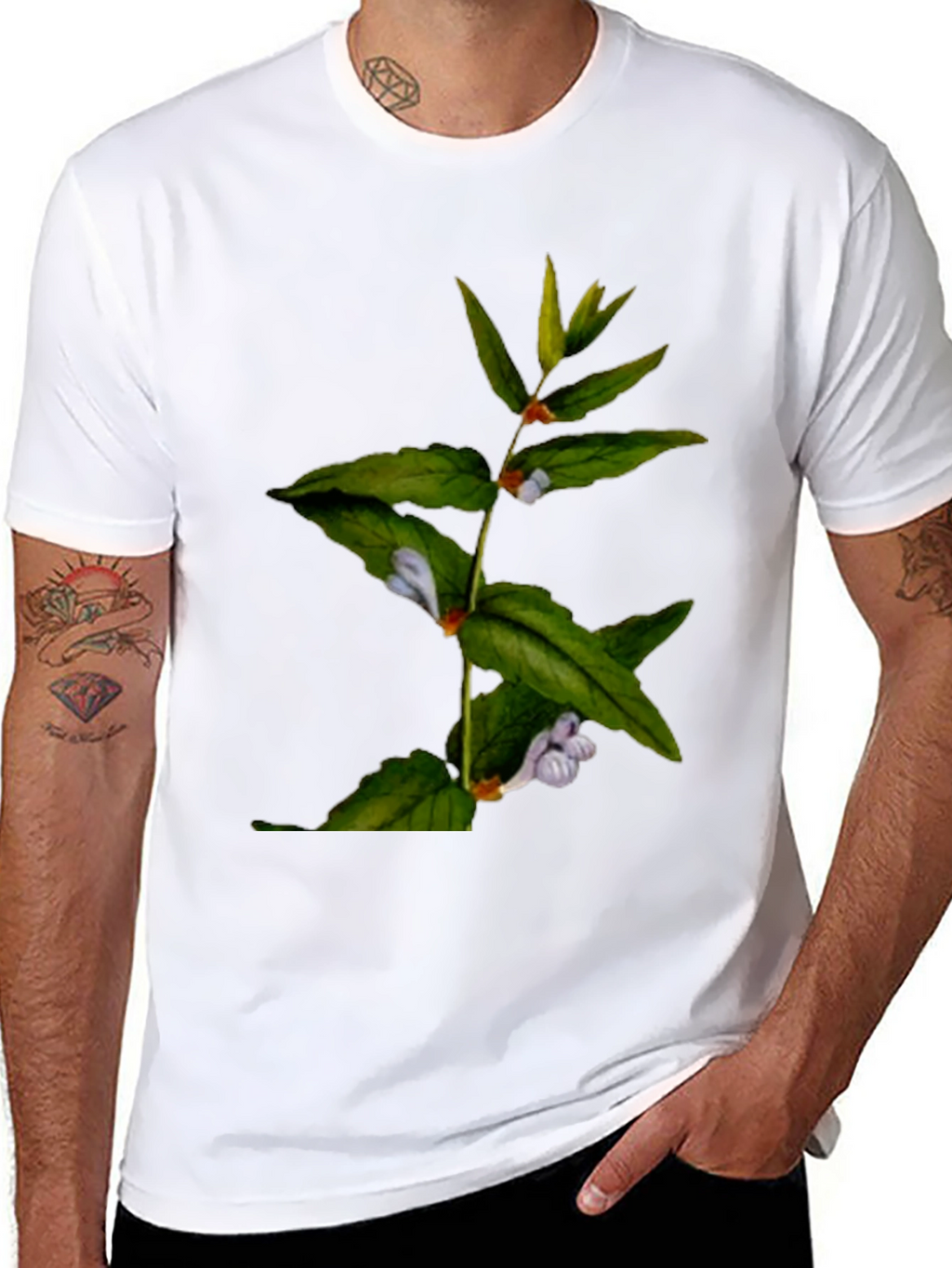 Botanical Print T-Shirt - Nature Inspired Design