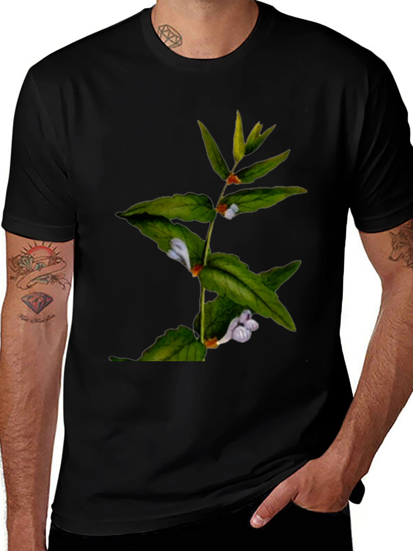 Botanical Print T-Shirt - Nature Inspired Design