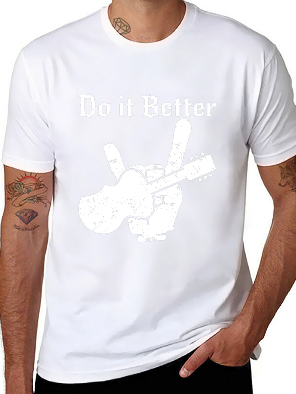 Do it Better Guitar Peace Sign Black T-Shirt