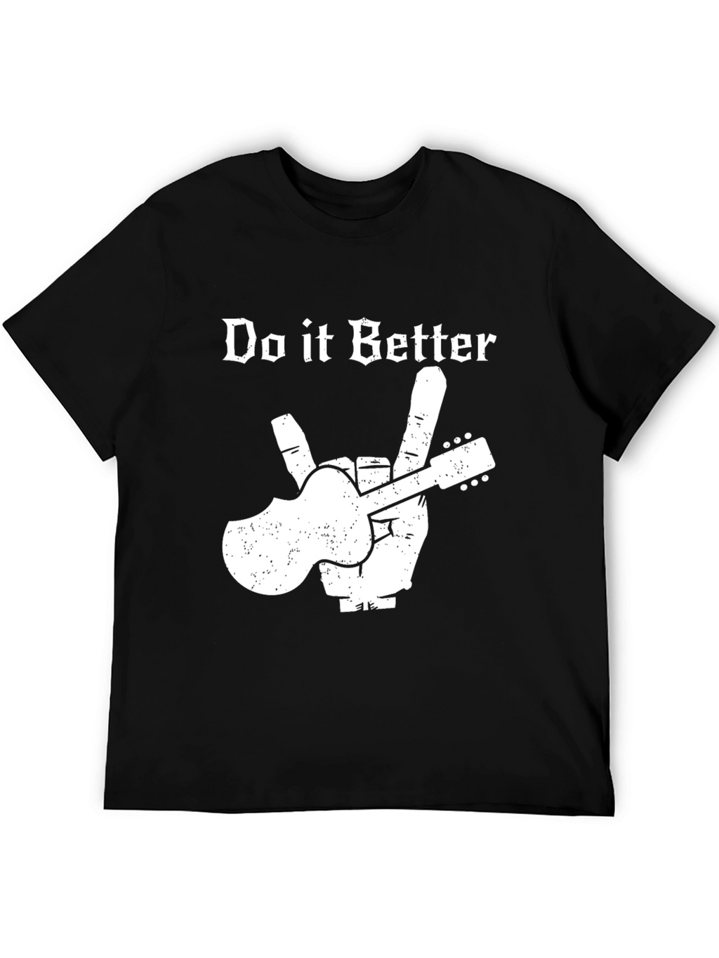 Do it Better Guitar Peace Sign Black T-Shirt