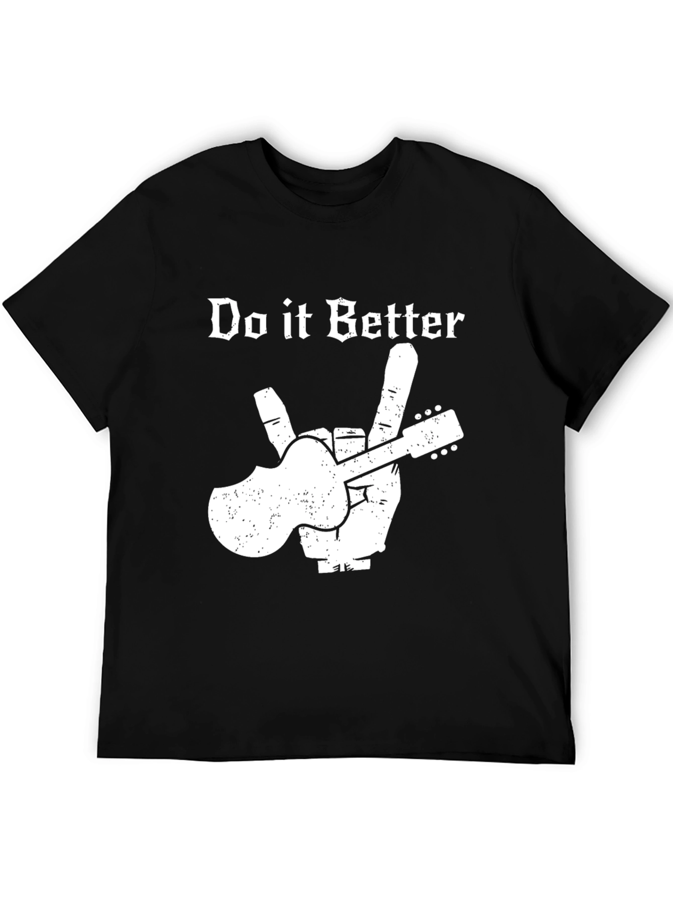 Do it Better Guitar Peace Sign Black T-Shirt