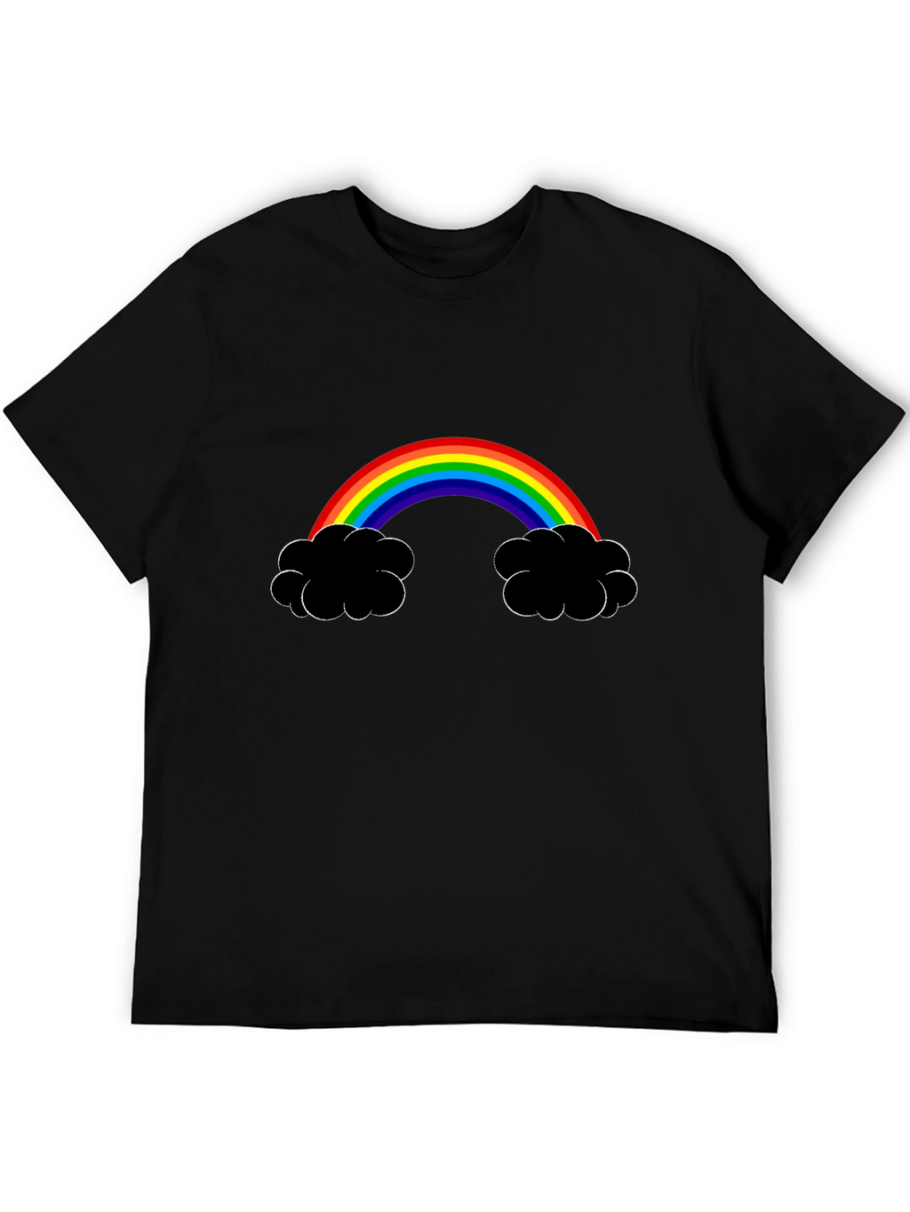 Rainbow Cloud Graphic Tee - Black