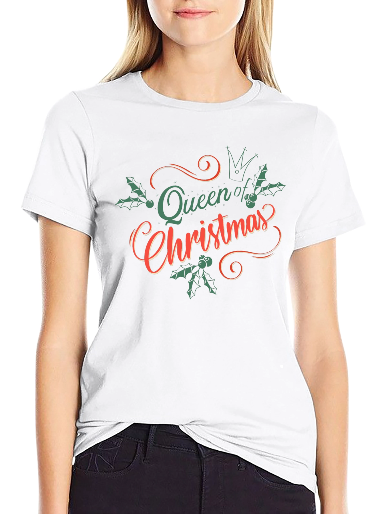Queen of Christmas Black Graphic Tee