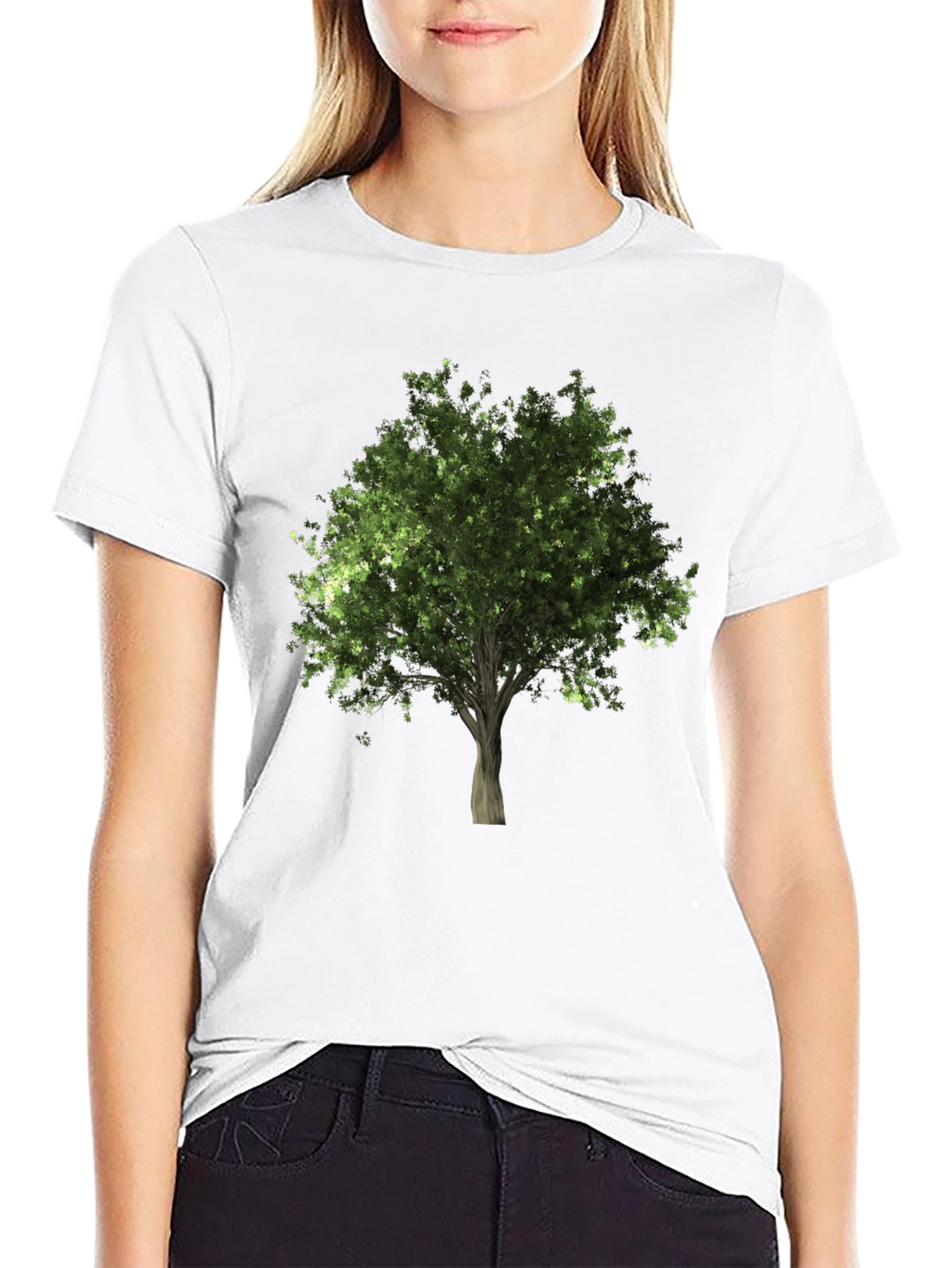 Nature Tree Graphic Print Black T-Shirt