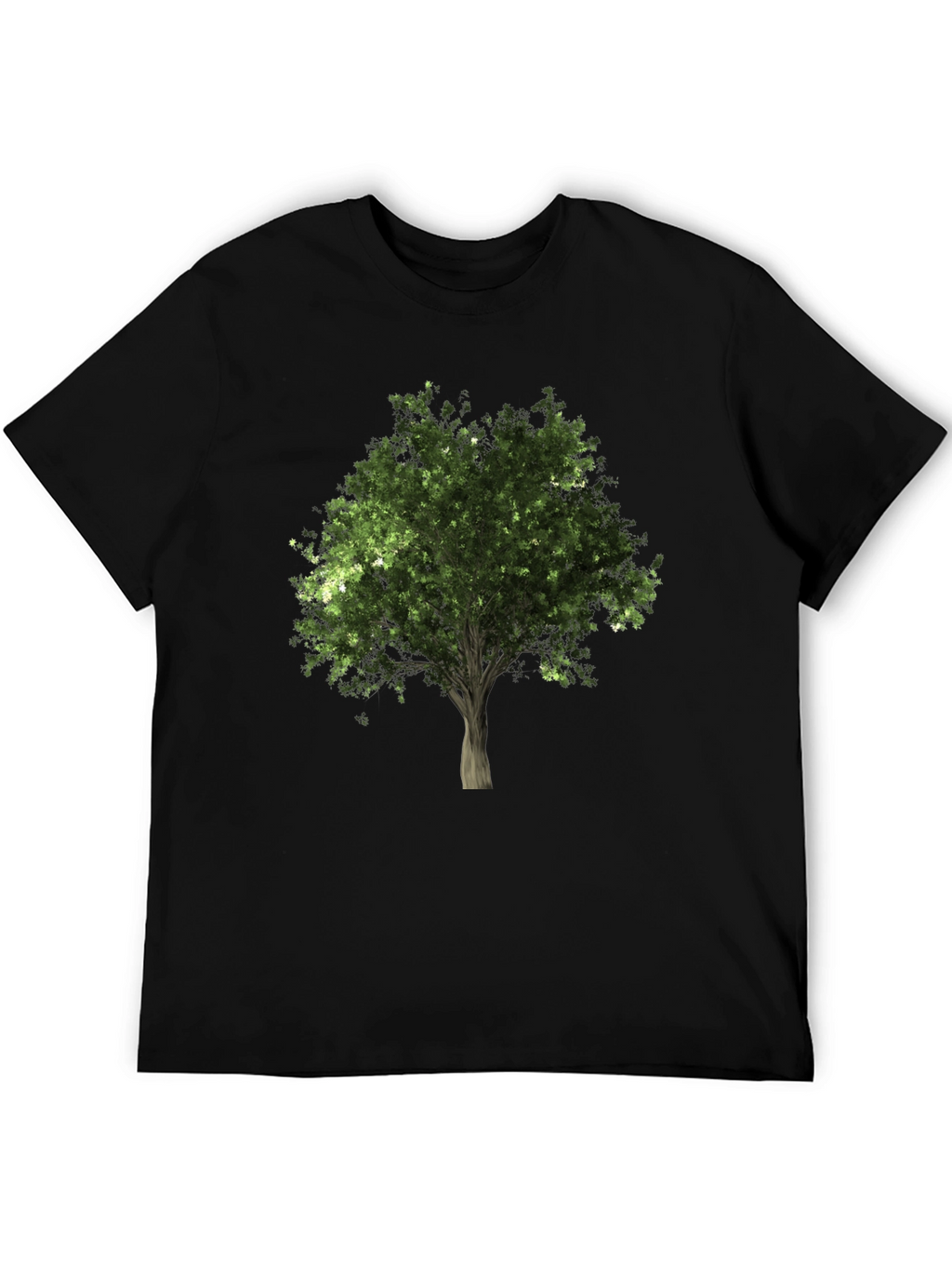 Nature Tree Graphic Print Black T-Shirt