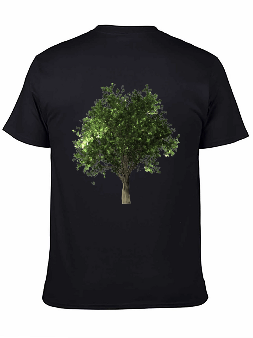 Nature Tree Graphic Print Black T-Shirt