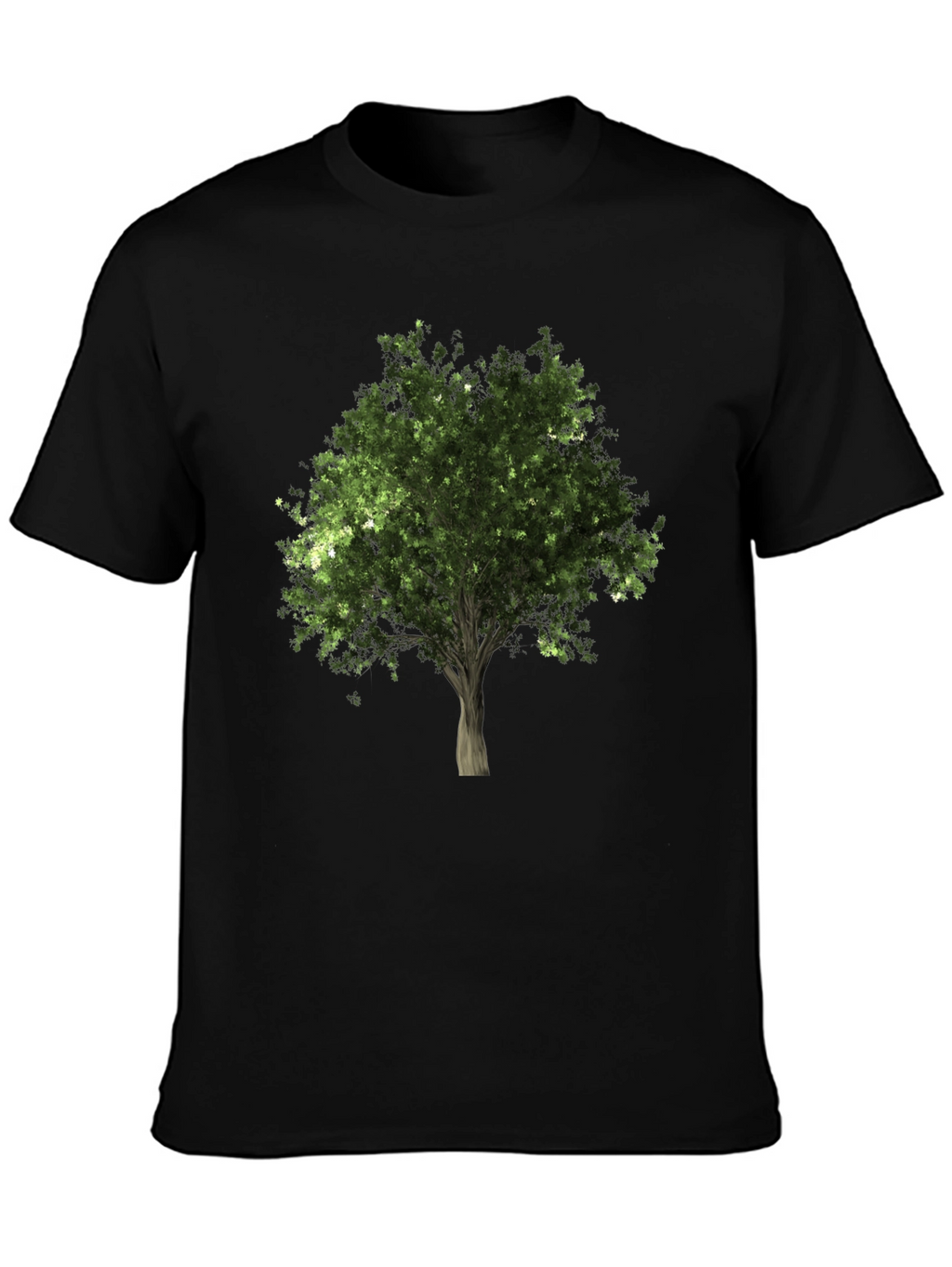 Nature Tree Graphic Print Black T-Shirt