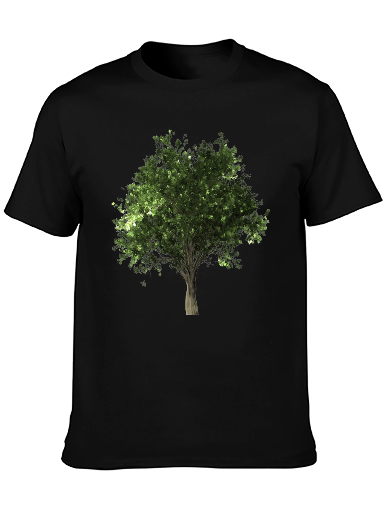 Nature Tree Graphic Print Black T-Shirt