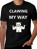 Clawing My Way Funny Cat Gym T-Shirt