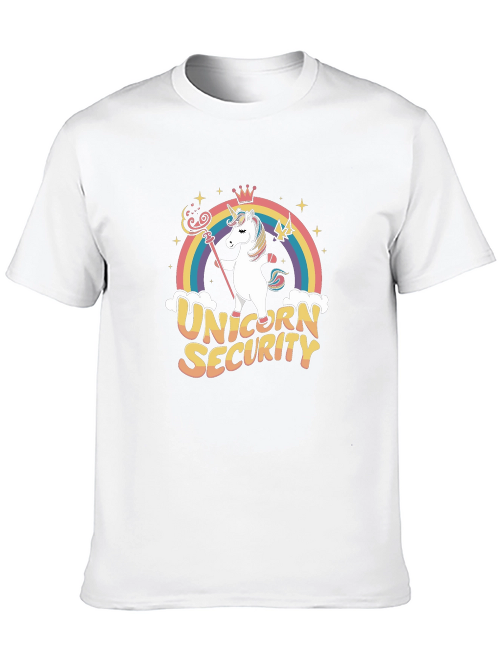Unicorn Security Black Cotton Graphic Tee