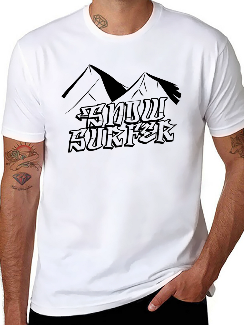 Snow Surfer Graphic Tee - Mountain Design