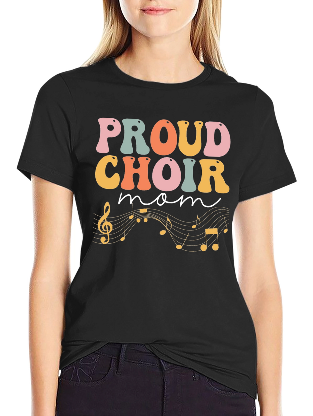 Proud Choir Mom Black T-Shirt