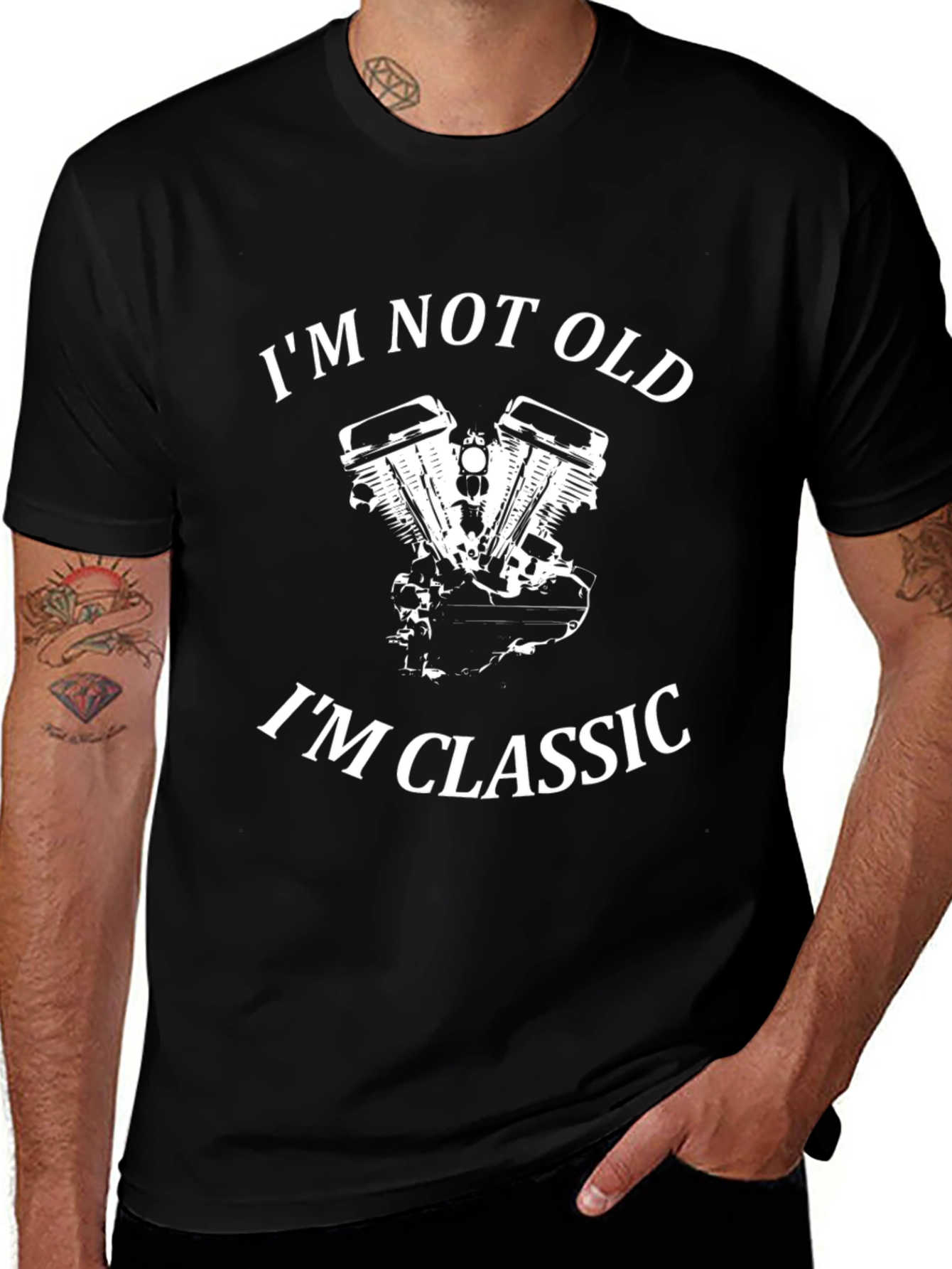 Classic Motorcycle Engine Tee - Im Not Old Im Classic