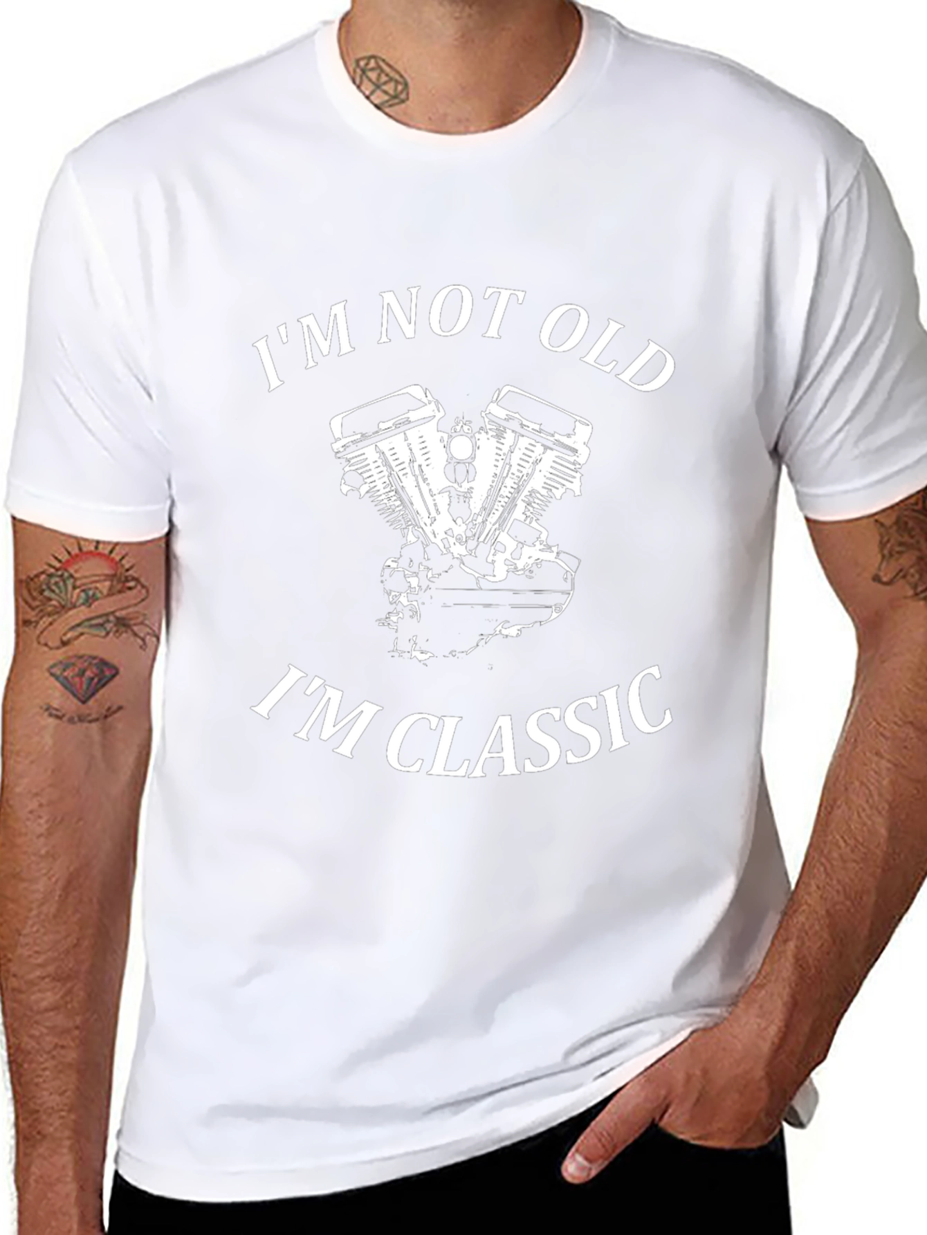 Classic Motorcycle Engine Tee - Im Not Old Im Classic