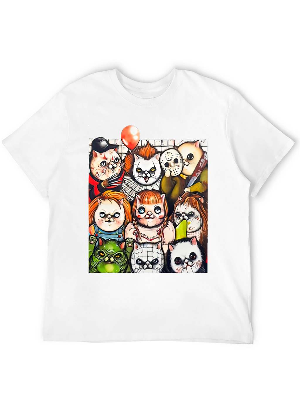 Horror Movie Cats Black T-Shirt