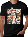 Horror Movie Cats Black T-Shirt