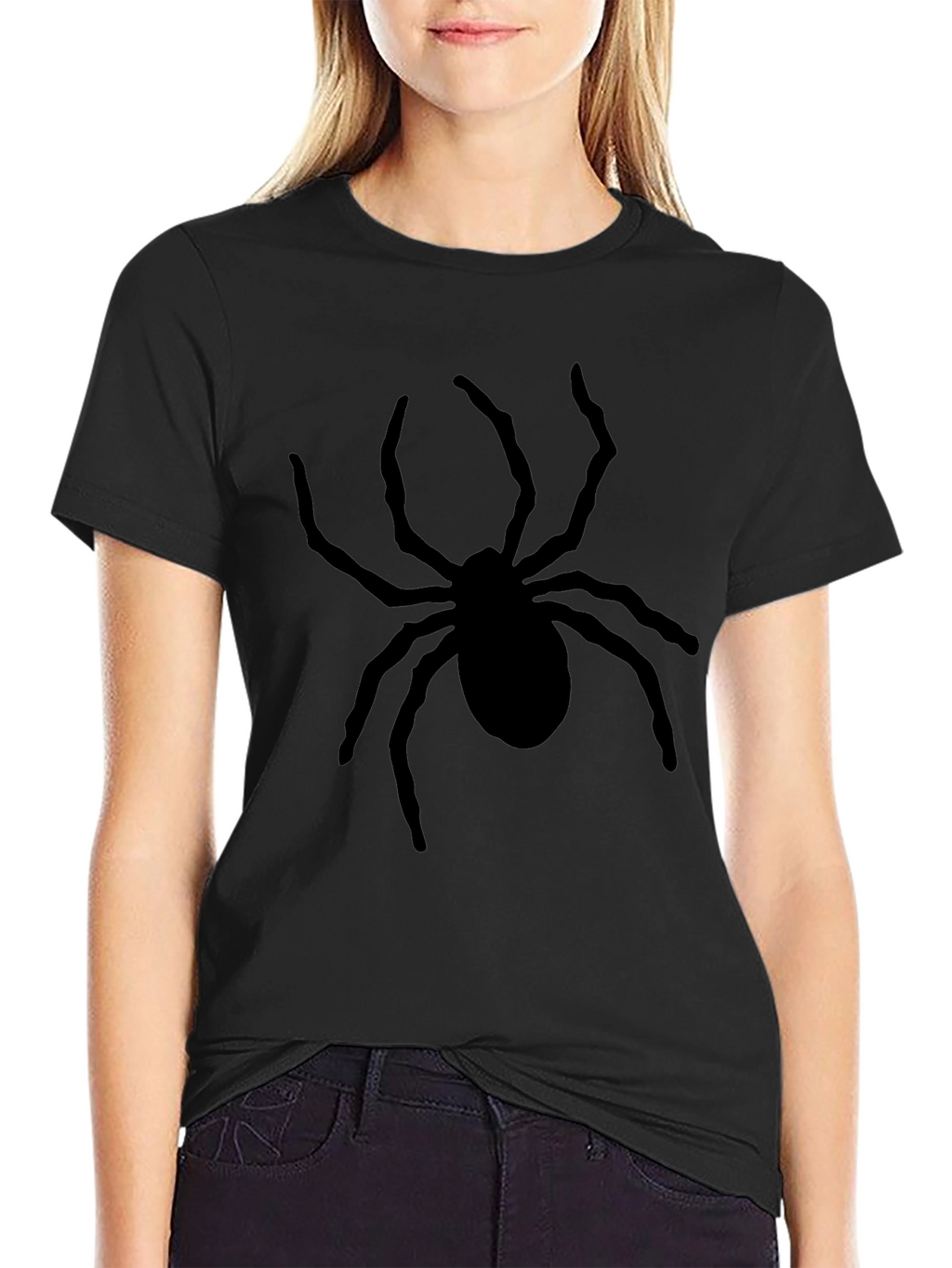 Spider Graphic Print Black T-Shirt