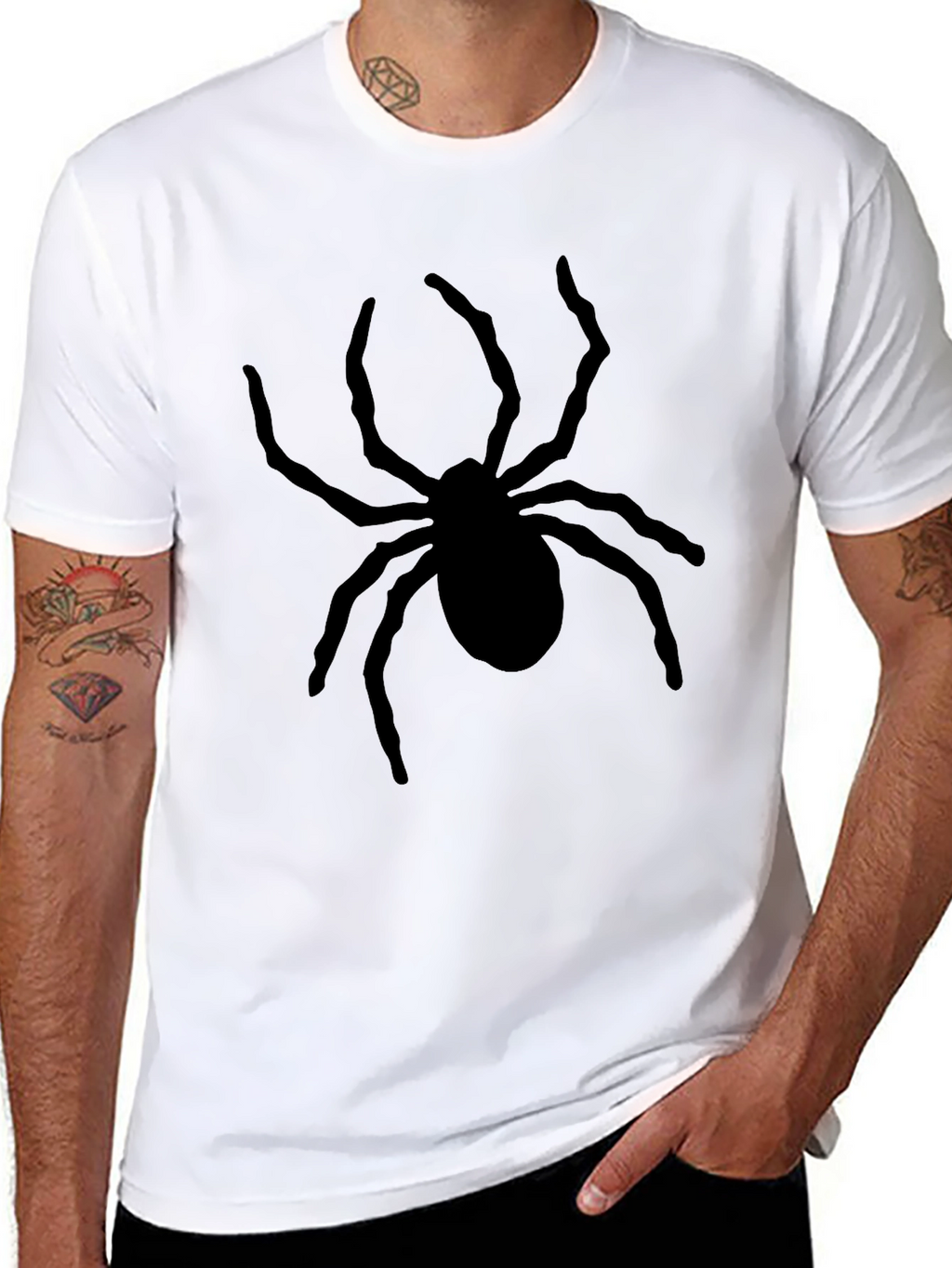 Spider Graphic Print Black T-Shirt