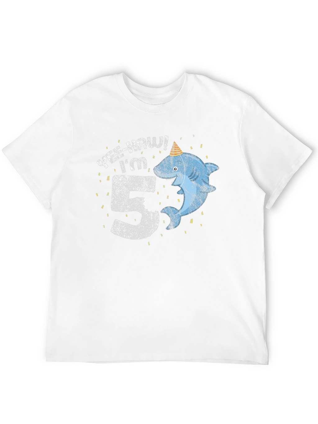 Yee-Haw Im 5 Shark Birthday Tee